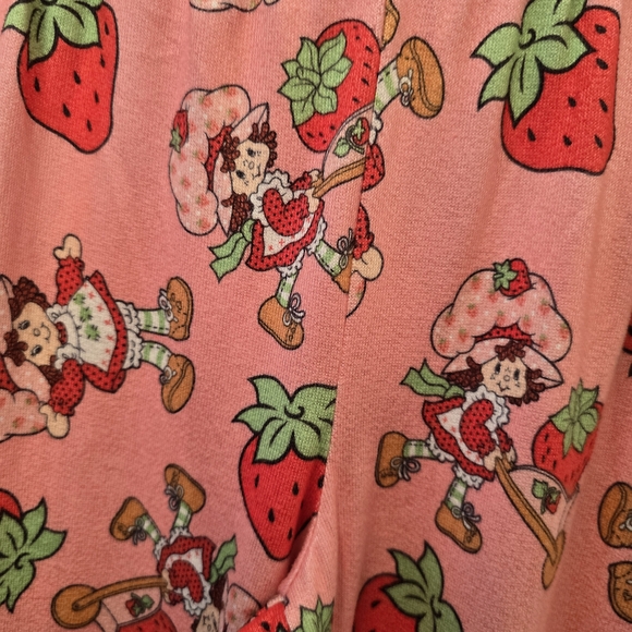 Pink Strawberry Shortcake Print Women's Pajama Pants - Picture 3 of 4